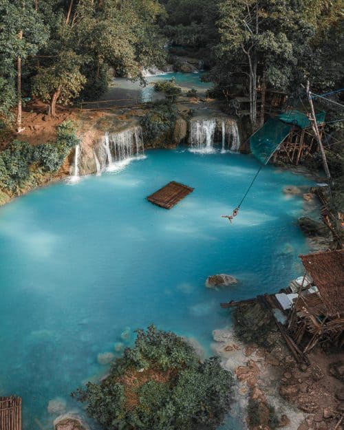 Turquoise waters of Cambugahay Falls in Siquijor