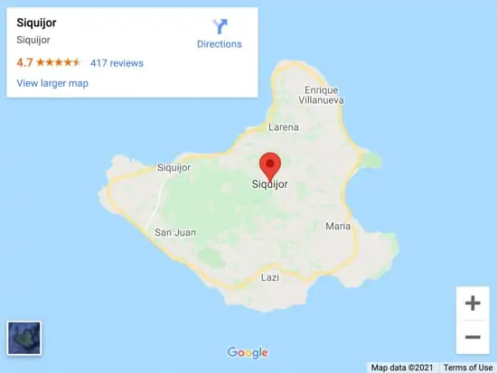 Aerial view of Siquijor Island